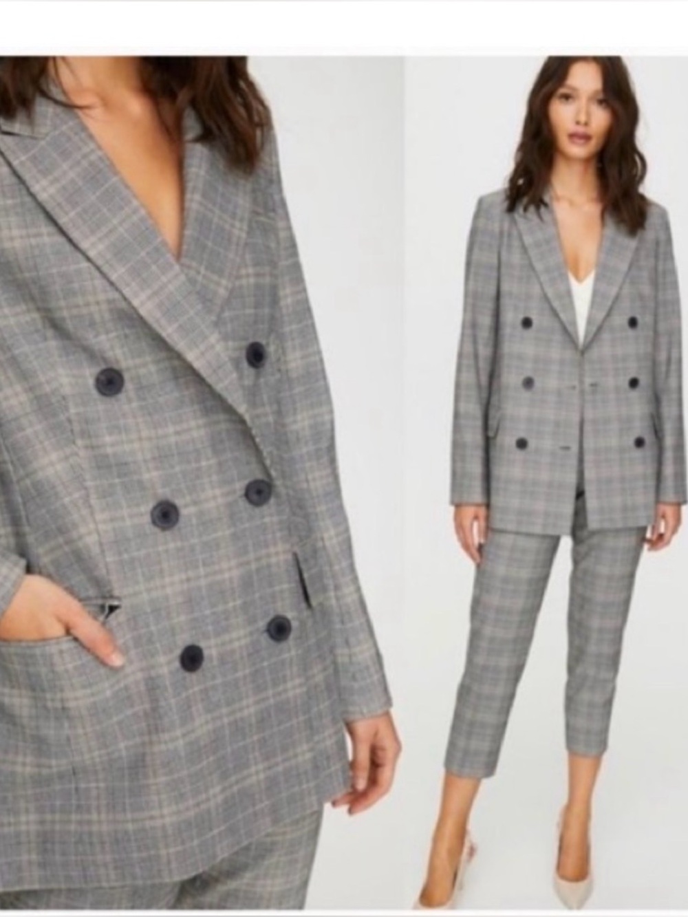 Babaton Size 10 Plaid Blazer, size 10